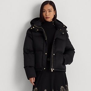 Ralph Lauren Satin Down Shorty Coat NWT